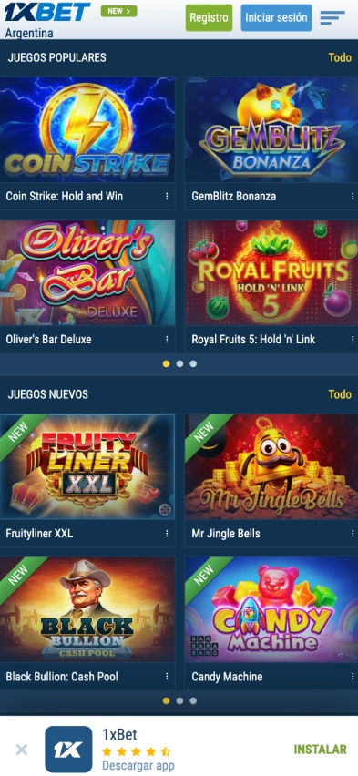 1xbet app casino p&aacute;gina