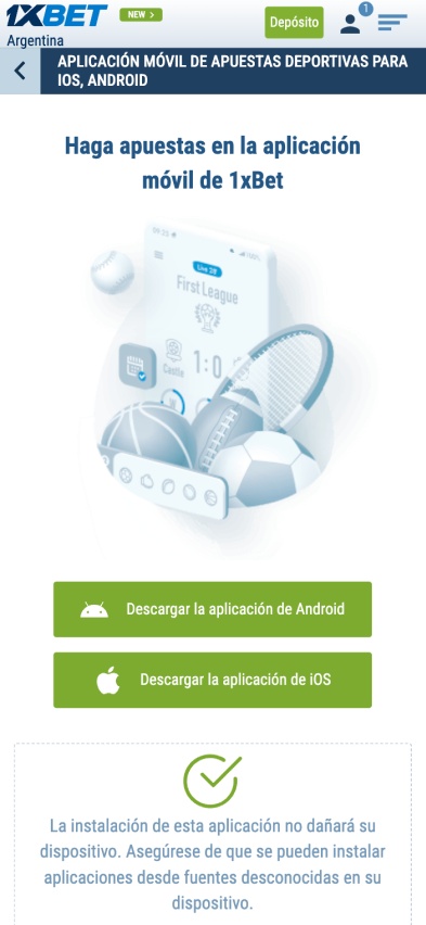 1xbet p&aacute;gina de la aplicaci&oacute;n
