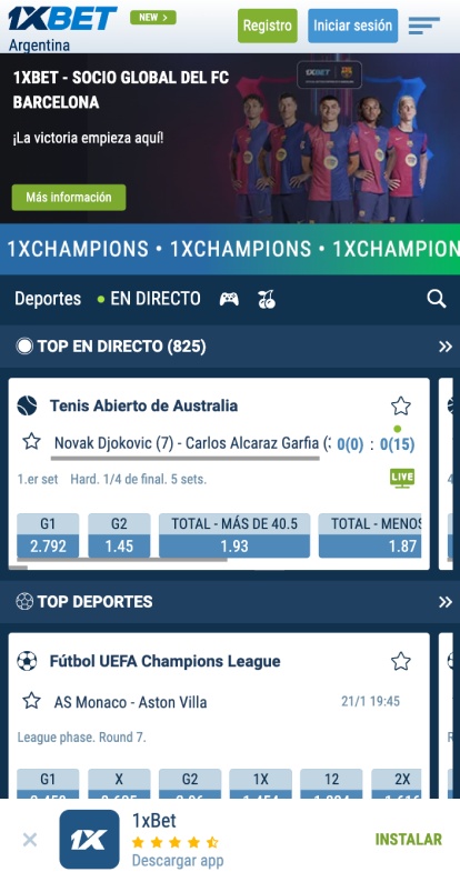 1xbet aplicaci&oacute;n de casino